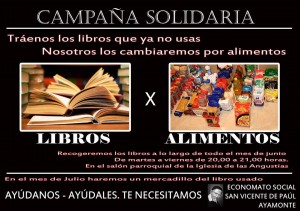 Cartel de la  campaña solidaria 'Libros por alimentos'