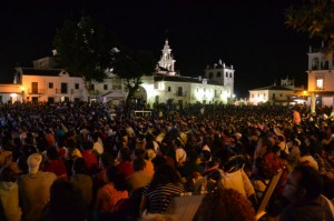 Panorámica de El Rocío durante la Vigilia. 