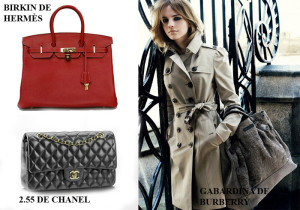 Birkin de Hèrmes, 2.55 de Chanel y gabardina de Burberry.