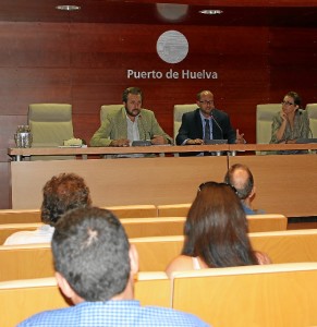 Presentacion de las obras de derribo de la lonja del Puerto de Huelva.