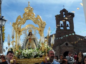 Imagen de la procesión de la Alcaldesa de Puerto del Moral.