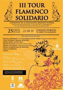 Cartel del Tour Flamenco Solidario de la Asociación Abriendo Puertas