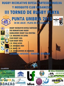 Cartel del torneo de Rugby playa