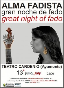 Cartel de la actuación de fado en Ayamonte. 