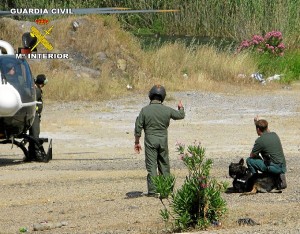 El helicóptero empleado en el salvamento en Calañas.