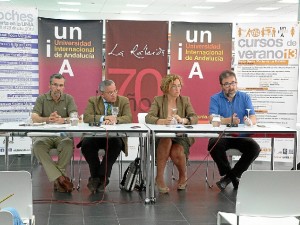 Terán, Suárez Japón, Pelayo y Manfredi en rueda de prensa.