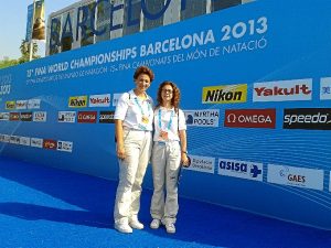 Elena y Zaira, en los Campeonatos del Mundo de Barcelona. 