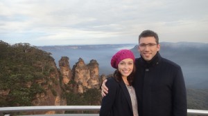 Elisa Arias con su actual pareja, en Sidney.