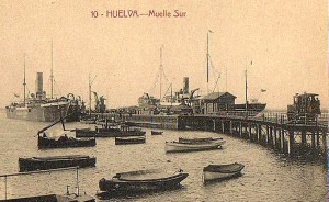 El Muelle Sur hacia principios del siglo XX. Postal de época. 