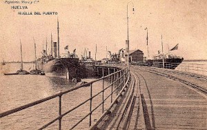 El Muelle Sur hacia principios del siglo XX. Postal de época. 