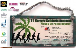 Cartel anunciador de la Carrera Solidaria en  Punta Umbría.