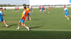 Los jugadores del Recre regresan el miércoles al trabajo tras descansar el día anterior. / Foto: P. G.