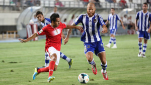 Morcillo comenzó el partido como lateral zurdo y acabó de central. / Foto: La Verdad de Murcia.