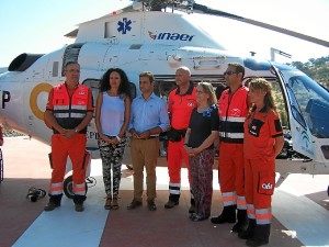 La delegada inauguró el nuevo helipuerto de Aroche.