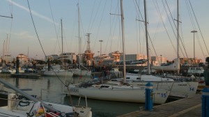 Algunos barcos atracados en Chipiona.