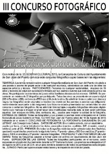 Cartel del concurso fotográfico.