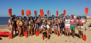 Participantes en la Jornada de Kayak organizado por el Ayuntamiento de Moguer.