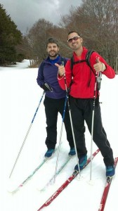 Haciendo esquí de fondo en el Monte Aigoual con un sevillano.