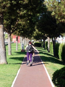 Tramo de carril bici en Huelva.