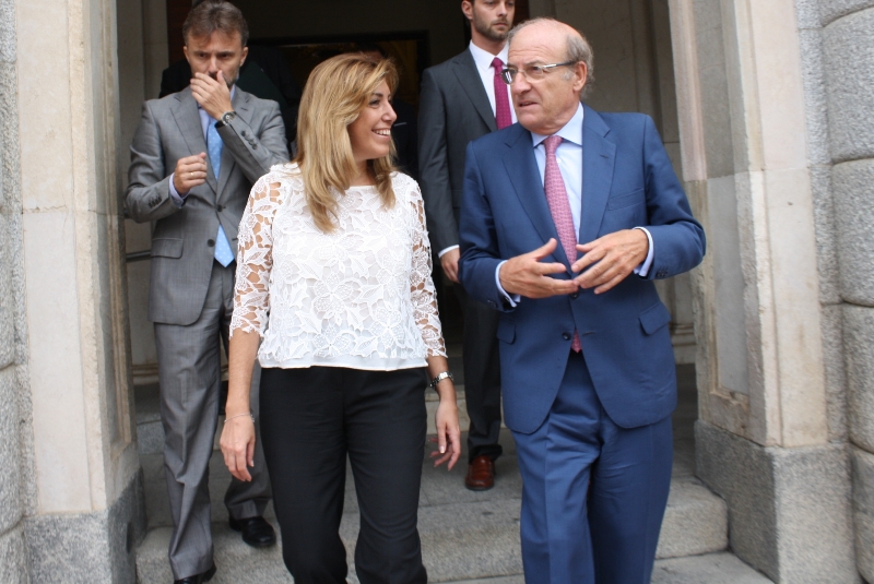 Susana Díaz y Pedro Rodríguez en Huelva.