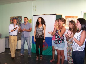 Lourdes Martín durante su visita a la escuela de Verano de Perez Cubilla.