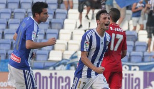 Arana, máximo goleador del Decano hasta el momento, con cuatro dianas. / Foto: Josele Ruiz.