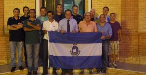 Los veteranos del San Juan fueron recibidos en el Ayuntamiento de la localidad.