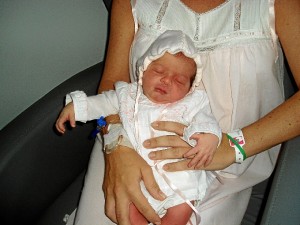 Ángela Rubio Domínguez, uno de los primeros bebés en nacer en el nuevo hospital.