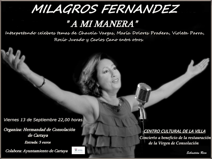 Milagros Fernández actuará en Cartaya.