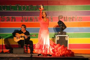 La bailaora onubense María Canea durante su actuación en el Festival Flamenco.