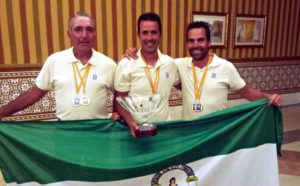 Flores Garrido (c), Ossorio-Caracuel (i) y Salvador Barranco, en el último nacional.