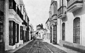 Imagen de la antigua calle Andalucía de Moguer.