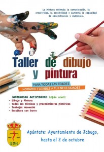 Cartel del taller de dibujo que se impartirá en Jabugo.