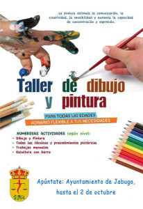 Cartel del taller de dibujo que se impartirá en Jabugo.