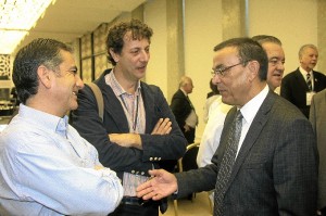 Con el alcalde de Quito, Augusto Barrera.