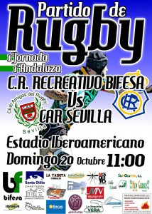 Cartel anunciador del estreno liguero del Recreativo Bifesa Tartessos.