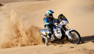 Luis Calderay, en plena acción en el Rally del Merzouga.