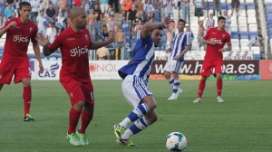 Joselu, una de las novedades del Recre en el partido ante el Castilla. / Foto: Josele Ruiz.