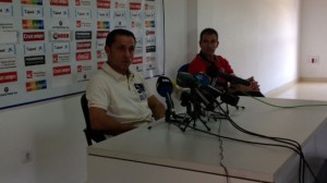 Sergi Barjuan, en la rueda de prensa previa al partido de Copa ante el Lugo. / Foto: P. G.