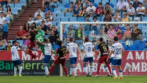 Ruymán, en el momento de marcar su gol en Zaragoza.