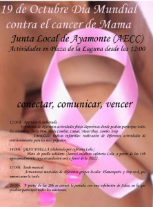 Cartel de las actividades con motivo del Día del Cáncer de Mama en Ayamonte.