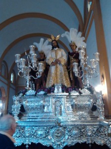 Nuestro Padre Jesús de la Humildad a la espera de procesionar en la Magna de Huelva.  /Foto: Sergio Borrero