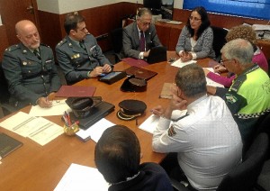 Imagen de la reunión de la junta local de seguridad de Minas de Riotinto. 