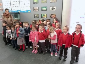 El grupo de escolares que ha visitado la exposición. 