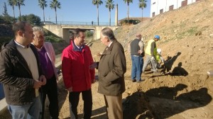 Visita de Perez Vigueras a las obras.