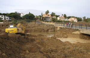 Los trabajos de limpieza llevados a cabo en el arroyo.