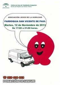 Cartel de la nueva colecta de sangre.