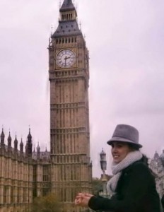 María Bueno con el Big Ben al fondo.