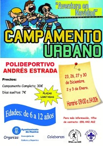 Cartel del campamento urbano.