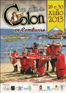 Cartel de la celebración del Día de Colón en Combarro.